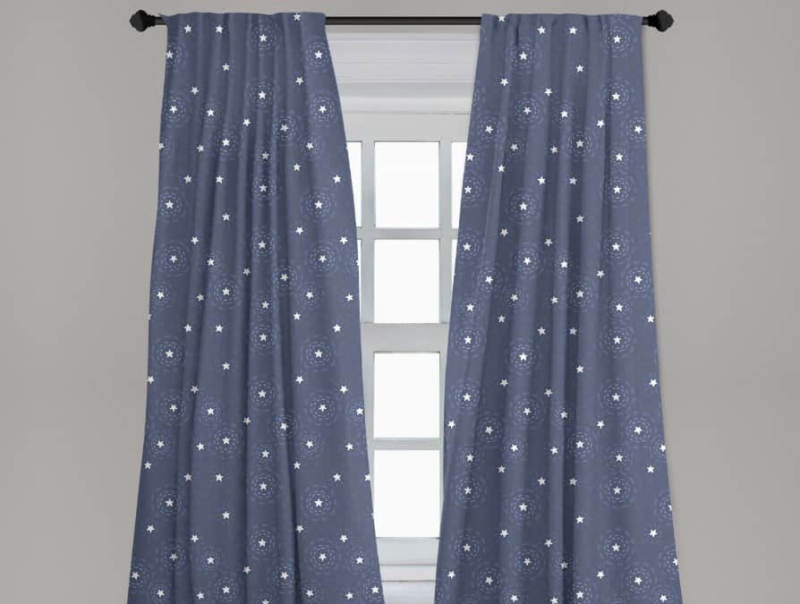 Navy Blue Star Curtains