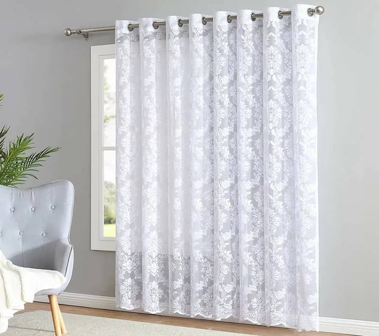 Pebbles Knitted Lace Floral Curtains