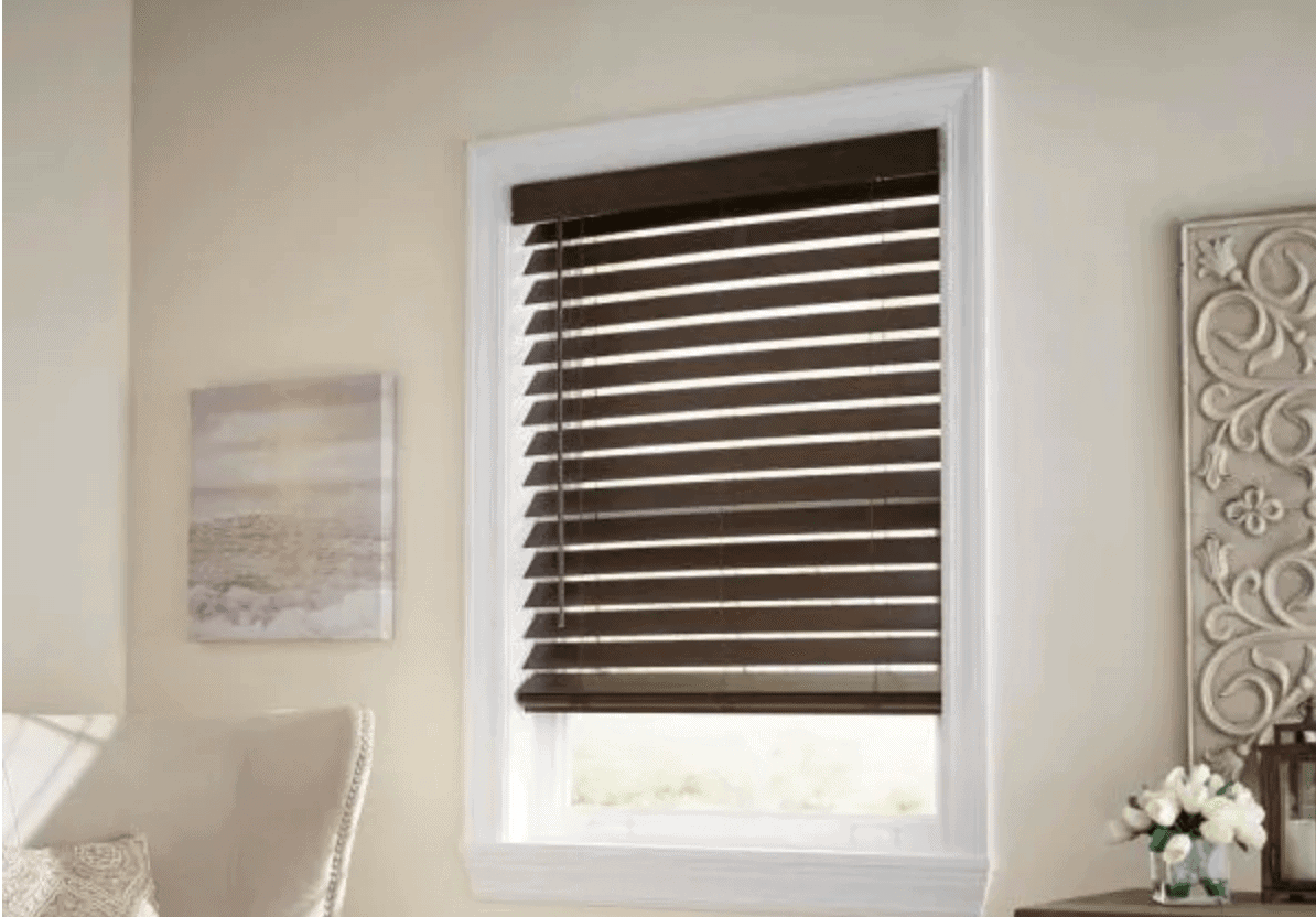 Embossed Faux Wood Room Darkening Blinds