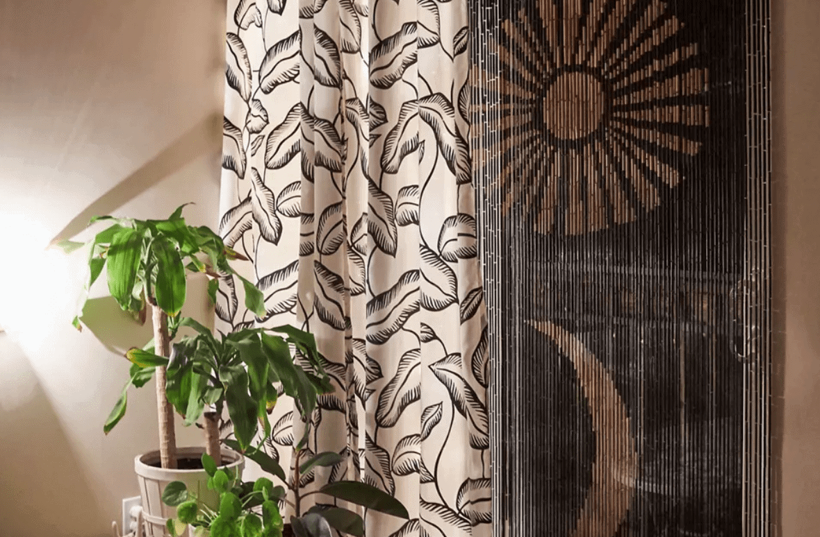 Sun and Moon Bamboo Beaded Curtains