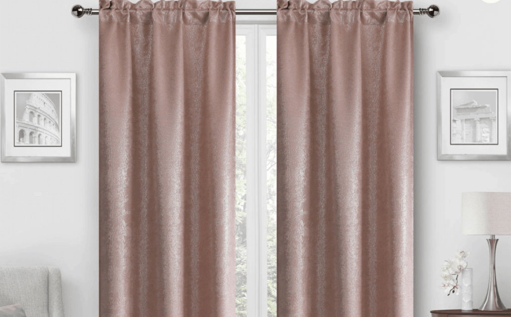 Intelligent Design Khloe Metallic Geometric Printed Blackout Curtains