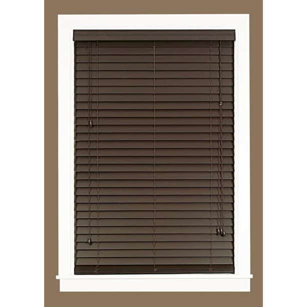 Cordless Faux Wood Mahogany Blinds