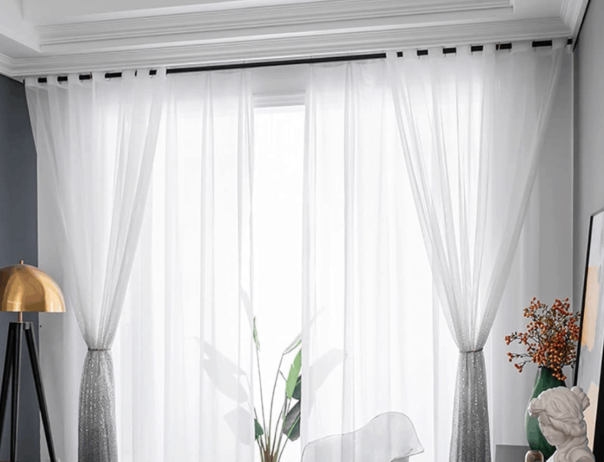 PartyDelight Sequin White Sheer Curtains