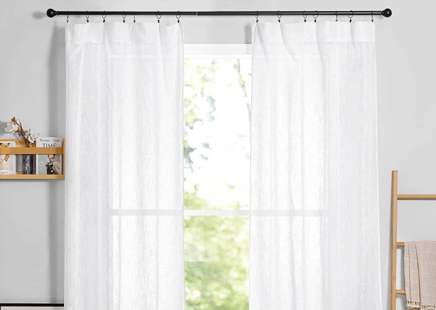 RYB Home White Sheer Curtains