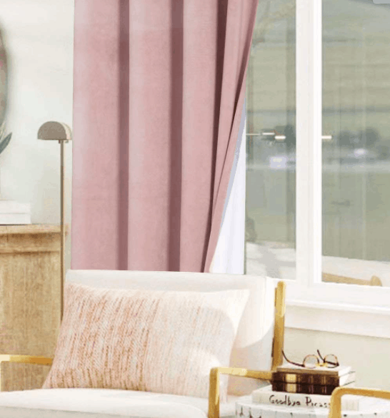 blush curtains