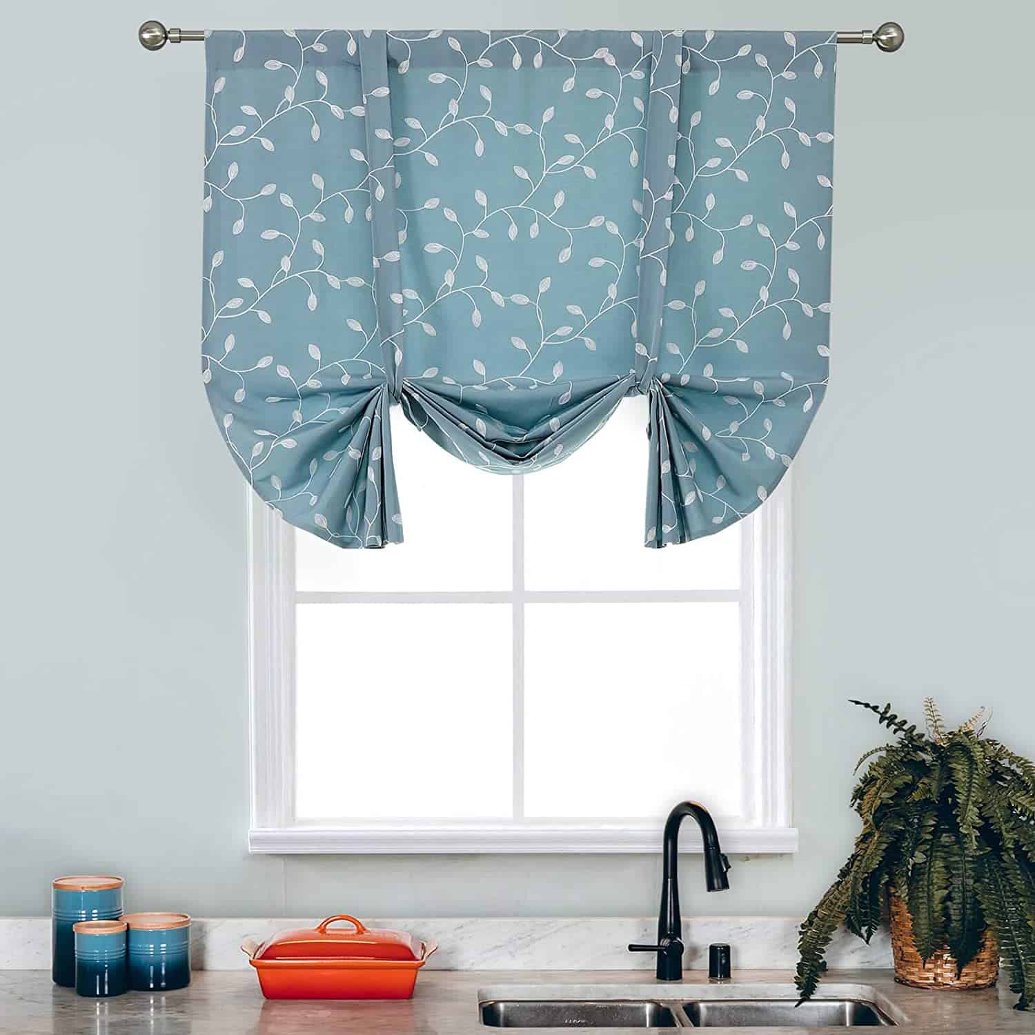 floral tie up curtain